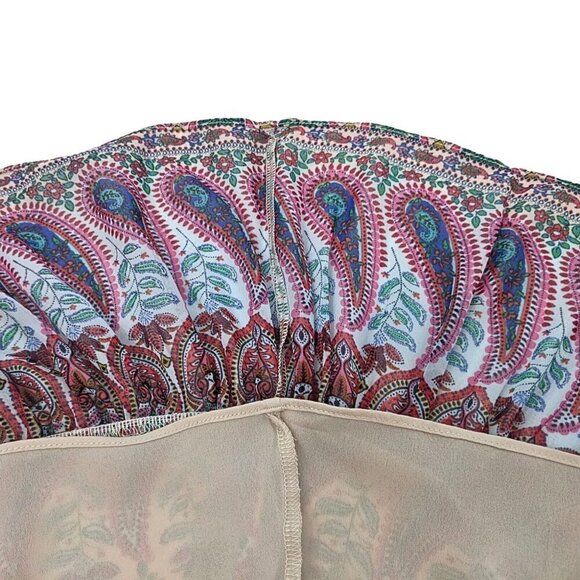 ATINA CRISTINA Boho Off Shoulder Paisley Lined Flounce Mini Sundress Size S - Picture 5 of 8